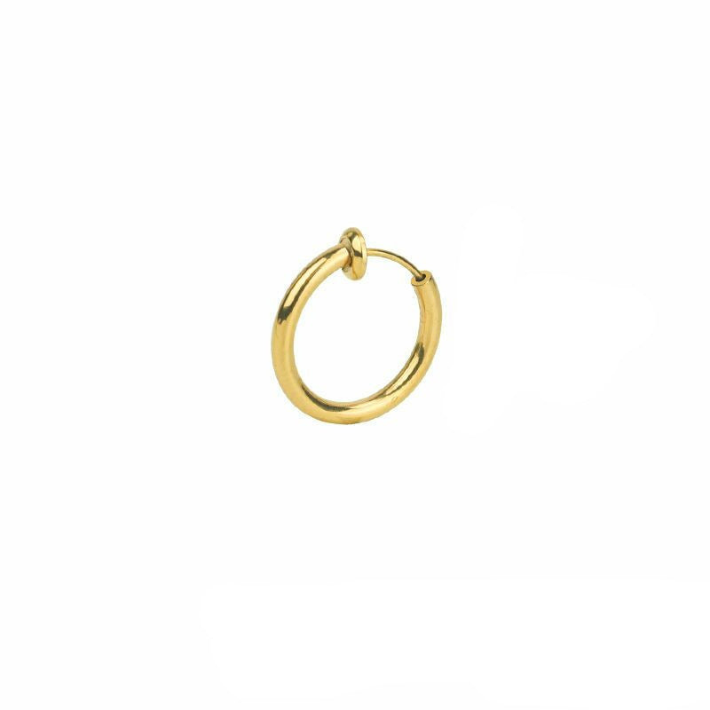 Stainless Steel Hypoallergenic Round Ear Cuff Clip for Women and Men - European Style Titanium Steel Jewelry