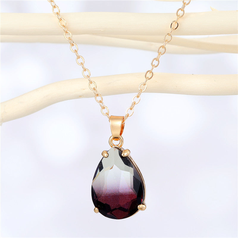 Irregular Geometric Water Drop Resin Pendant Necklace