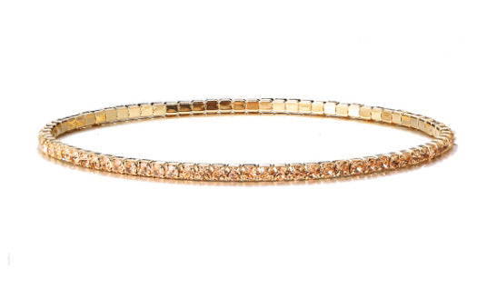 Geometric Elastic Rhinestone Crystal Bracelet 2.0mm Bridal Jewelry