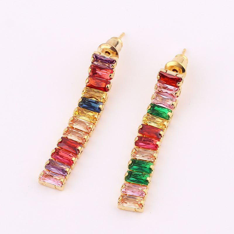 Elegant Zircon Tassel Bowknot Copper Earrings