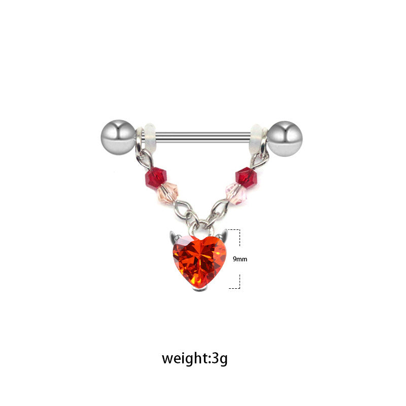 Sweet Heart Wing Zircon Stainless Steel Body Chain