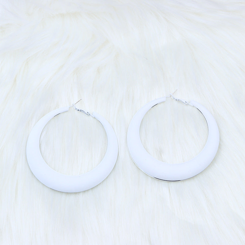 Geometric Metal Colorful Hoop Earrings for Women