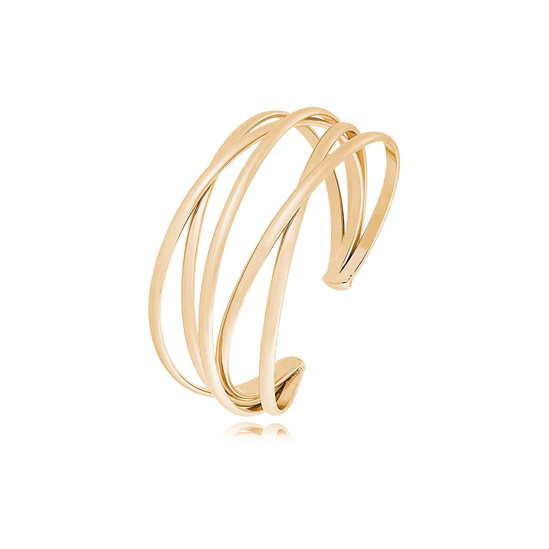 New Fashion Geometric Open Metal Cross Statement Bracelet Wholesale