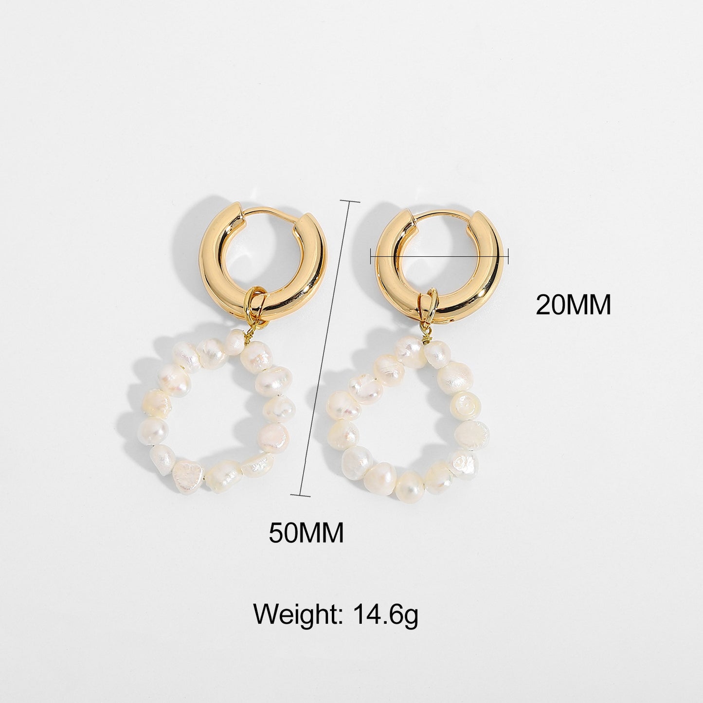 Korean Style Freshwater Pearl Drop Earrings for Women