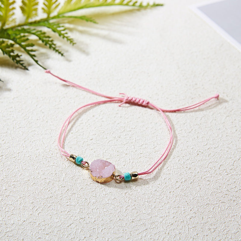Simple Creative Resin Stone Woven Bracelet Jewelry