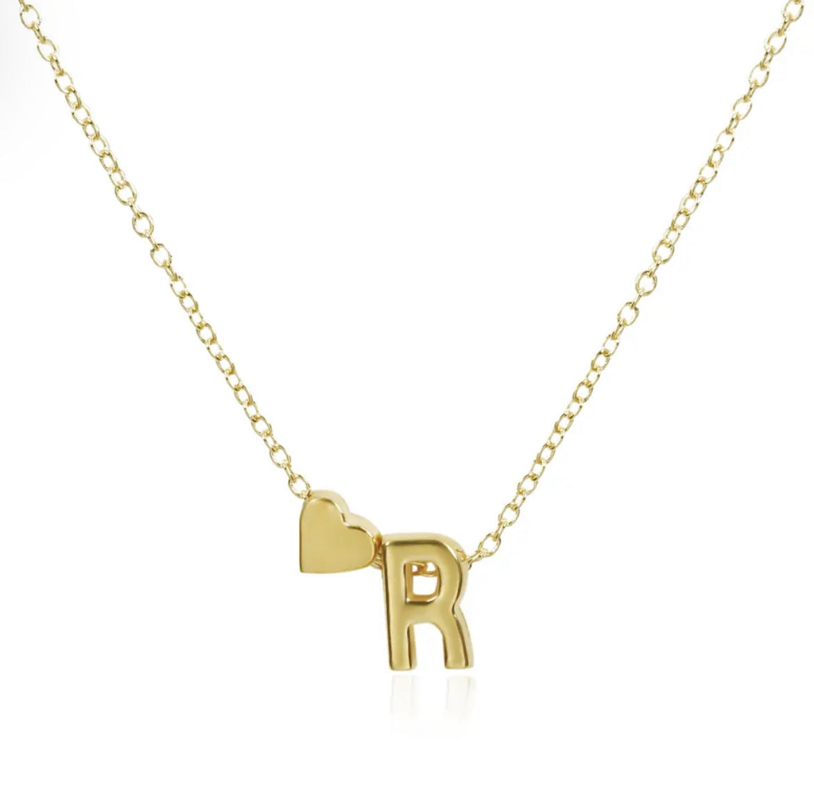 Fashion Heart Alphabet Pendant Necklace - Minimalist Copper Plated Design