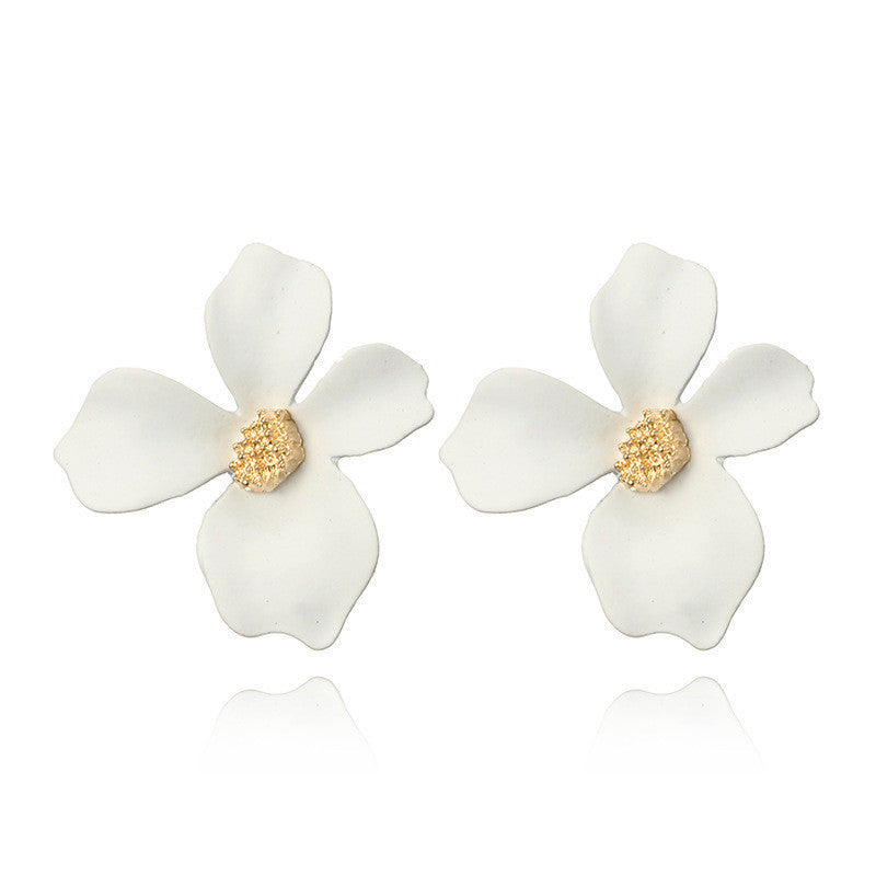 Sweet Floral Acrylic Multi-layer Petal Earrings for Women