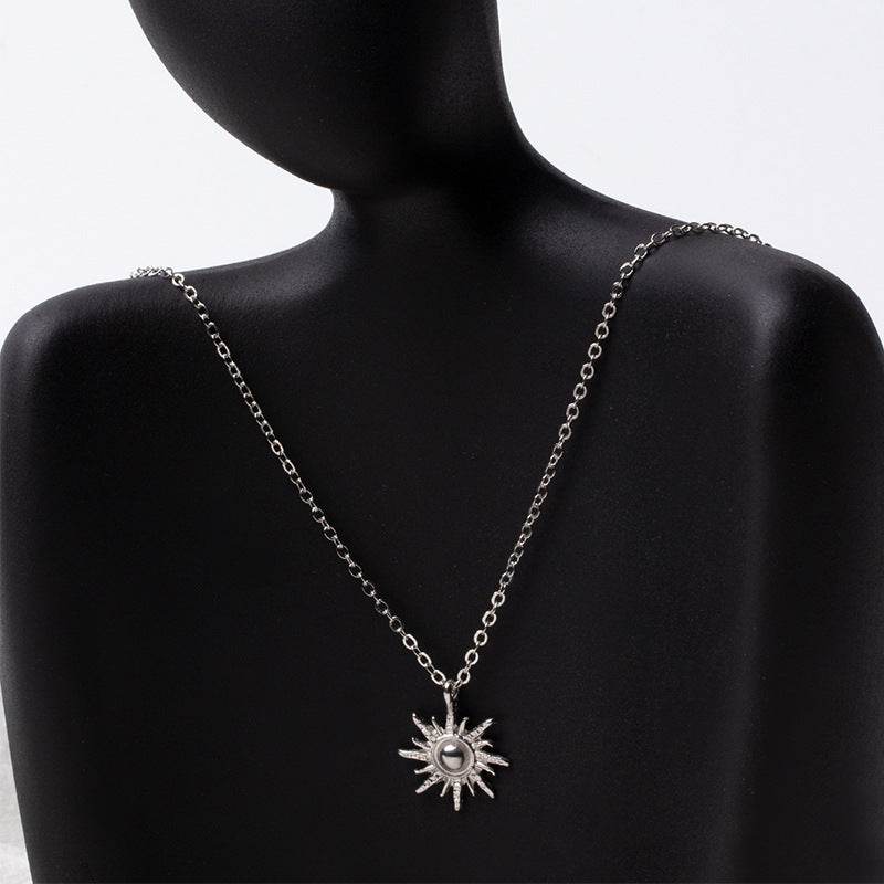 Gold Plated Sun Pendant Necklace for Women