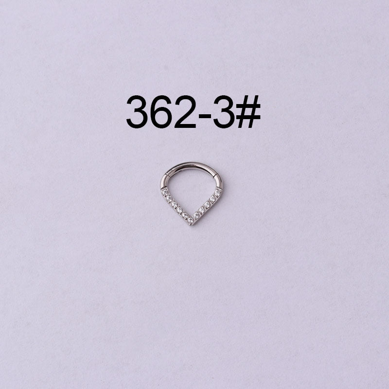 Wholesale Stainless Steel Hollow Moon Drop Nose and Ear Piercing Ring
