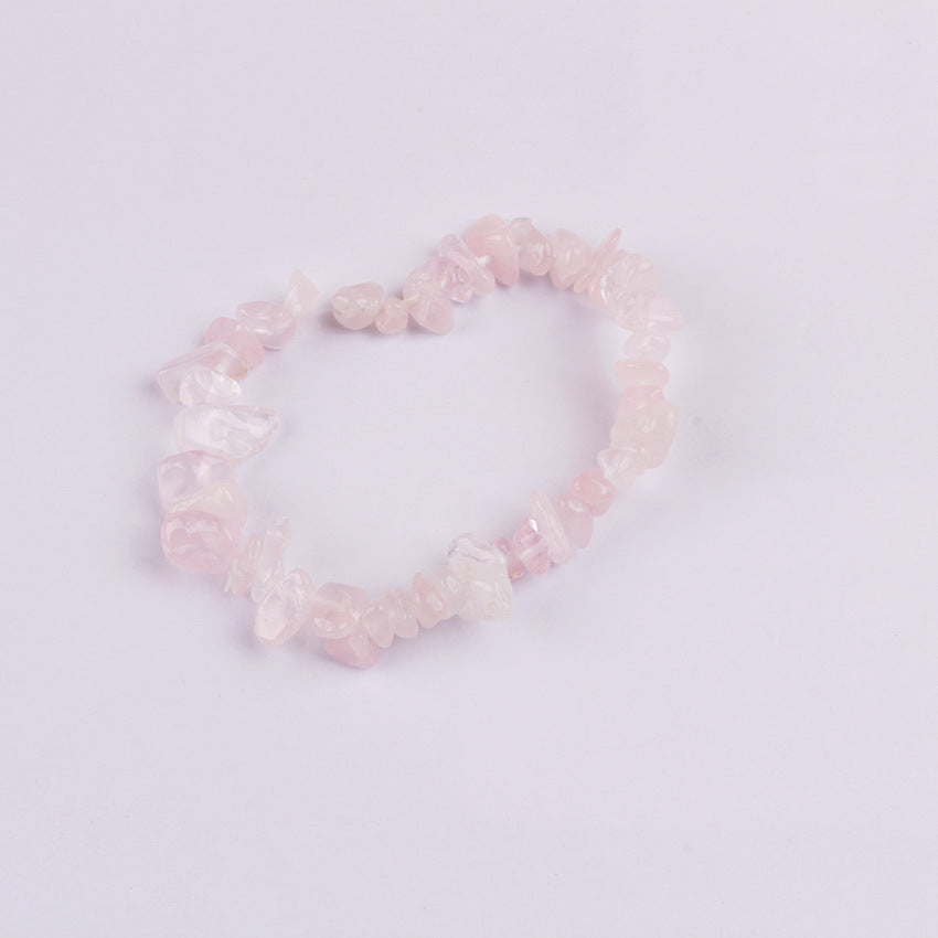 Fashion Irregular Natural Stone Beaded Bracelet with Colorful Crystal Chips