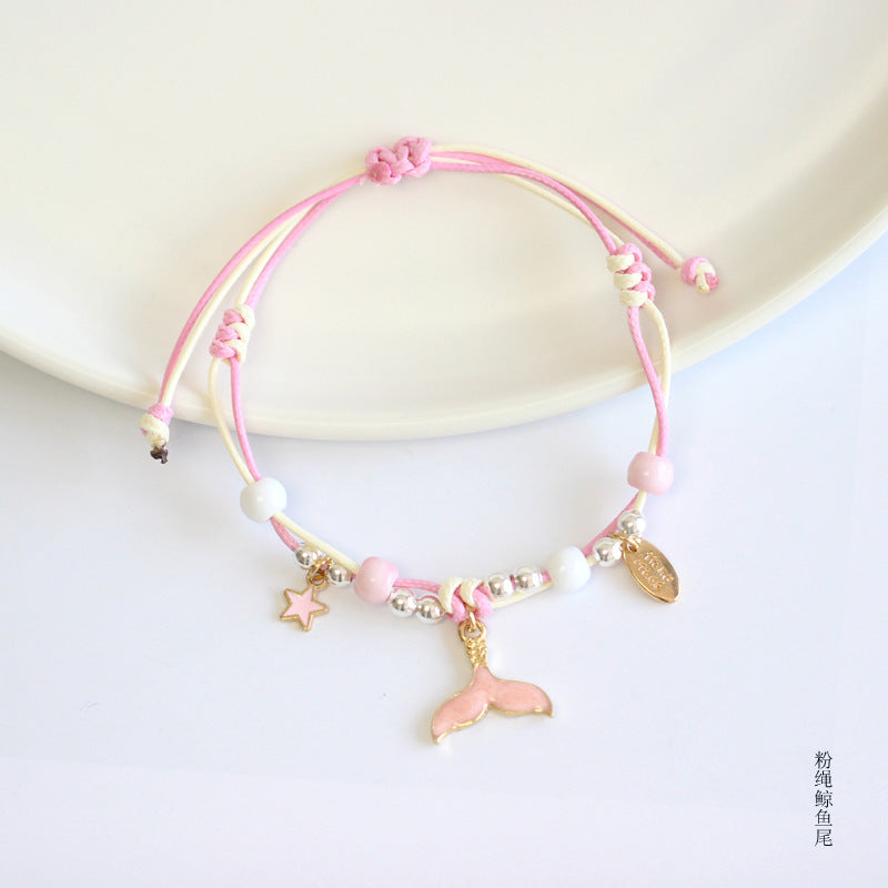 Fashion Animal Alloy Beaded Enamel Rabbit Bracelet for Women and Couples