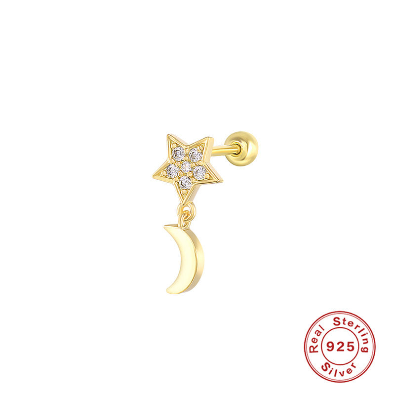 Sterling Silver Zircon Inlay Stud Earrings for Women