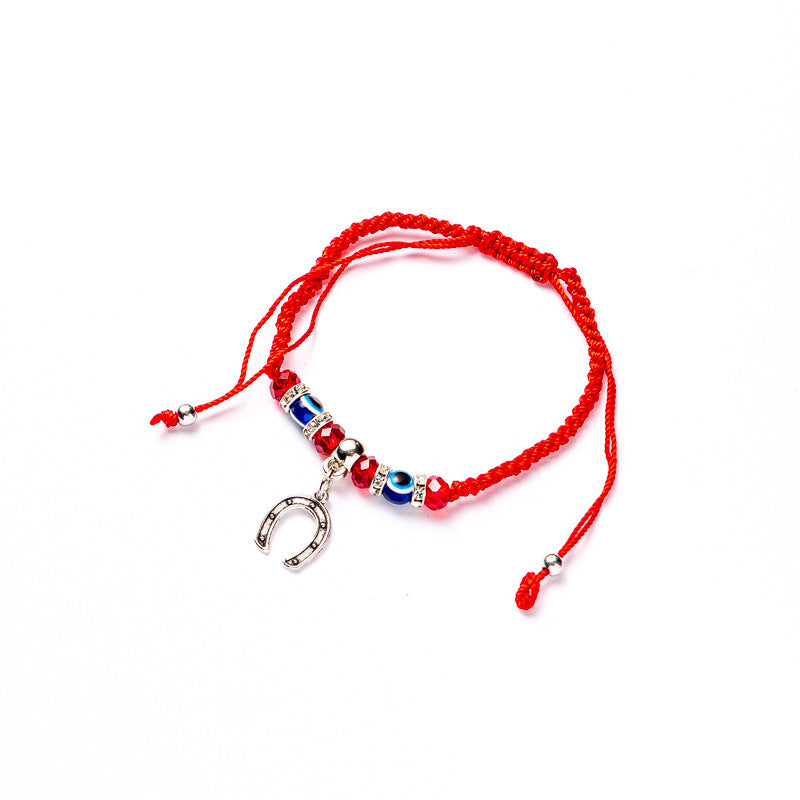 Ethnic Evil Eye Palm Cotton Thread Braided Unisex Bracelet
