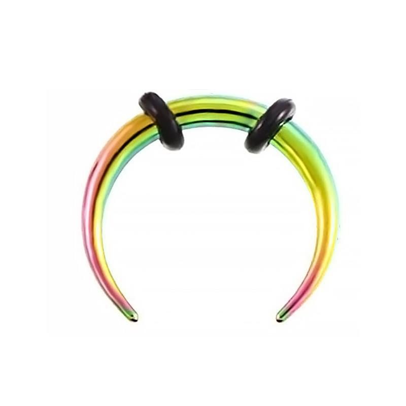 U Shape Stainless Steel Plated Earrings and Faux Nose Ring Set