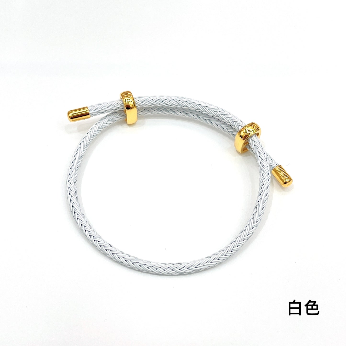 Adjustable Unisex Round Rope Bracelet with Steel Wire and Red String Charm