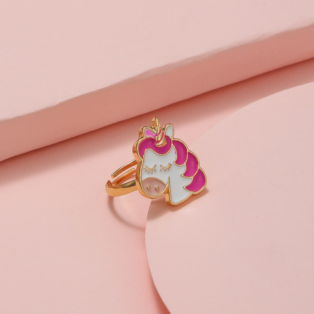 Cute Cartoon Adjustable Kid's Rings - Panda, Unicorn, Dinosaur, Owl, Ice Cream Designs