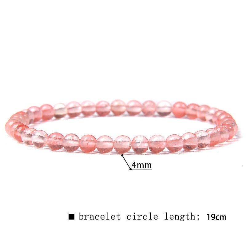 Minimalist Natural Stone Beaded Bracelet - 4mm Gemstone Jewelry for Women