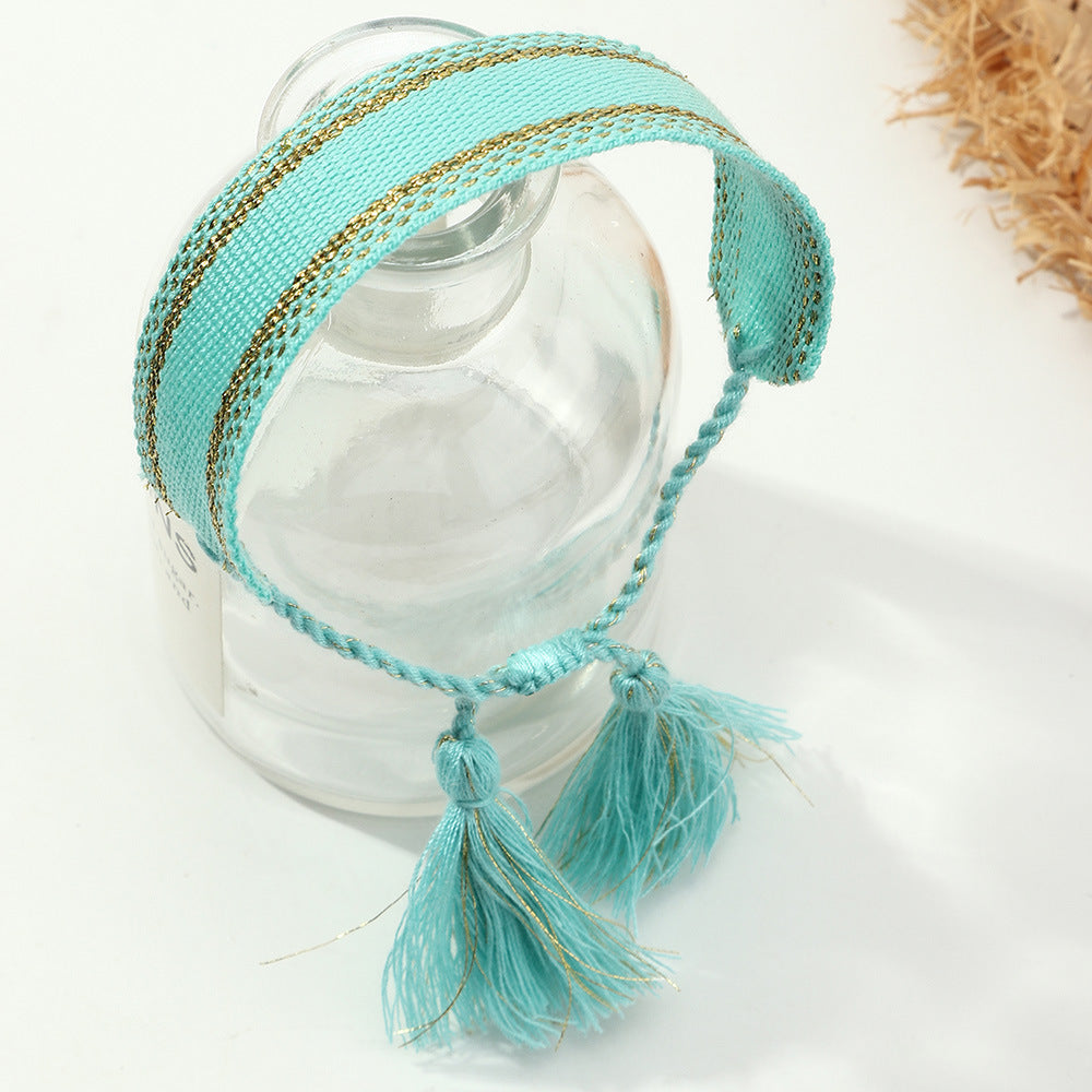 Creative Bohemian Letter Braided Tassel Bracelet