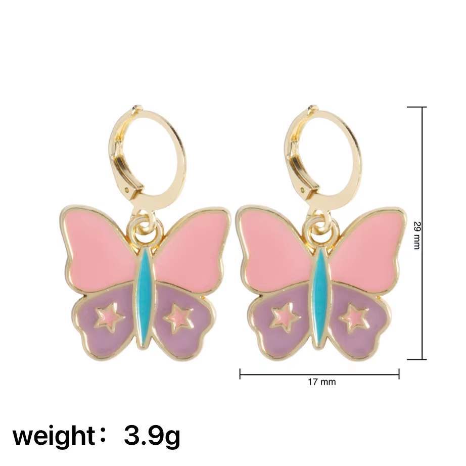 Creative Butterfly Flower Smiley Face Leaf Drop Earrings
