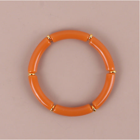 Colorful Acrylic Resin Beaded Cuff Bracelet