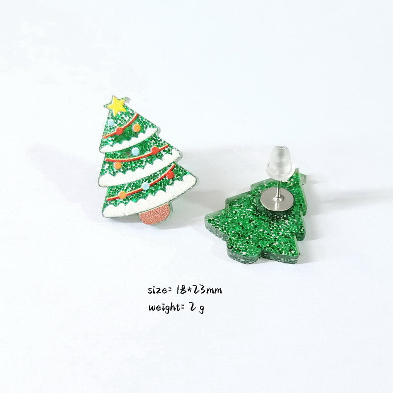 Cartoon Animal Acrylic Christmas Theme Women's Stud Earrings