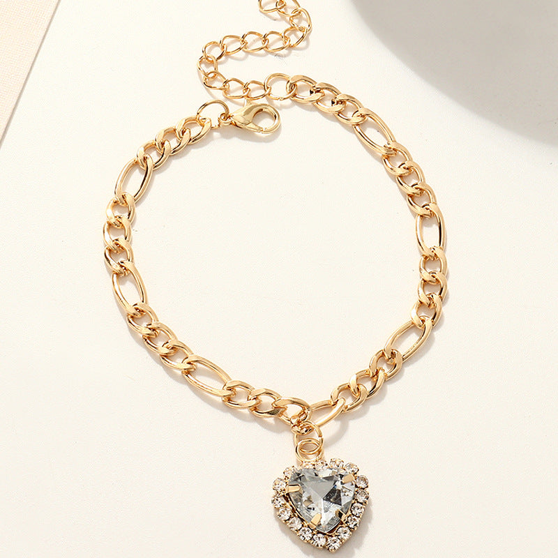 Fashion Simple Heart Zirconia Bracelet