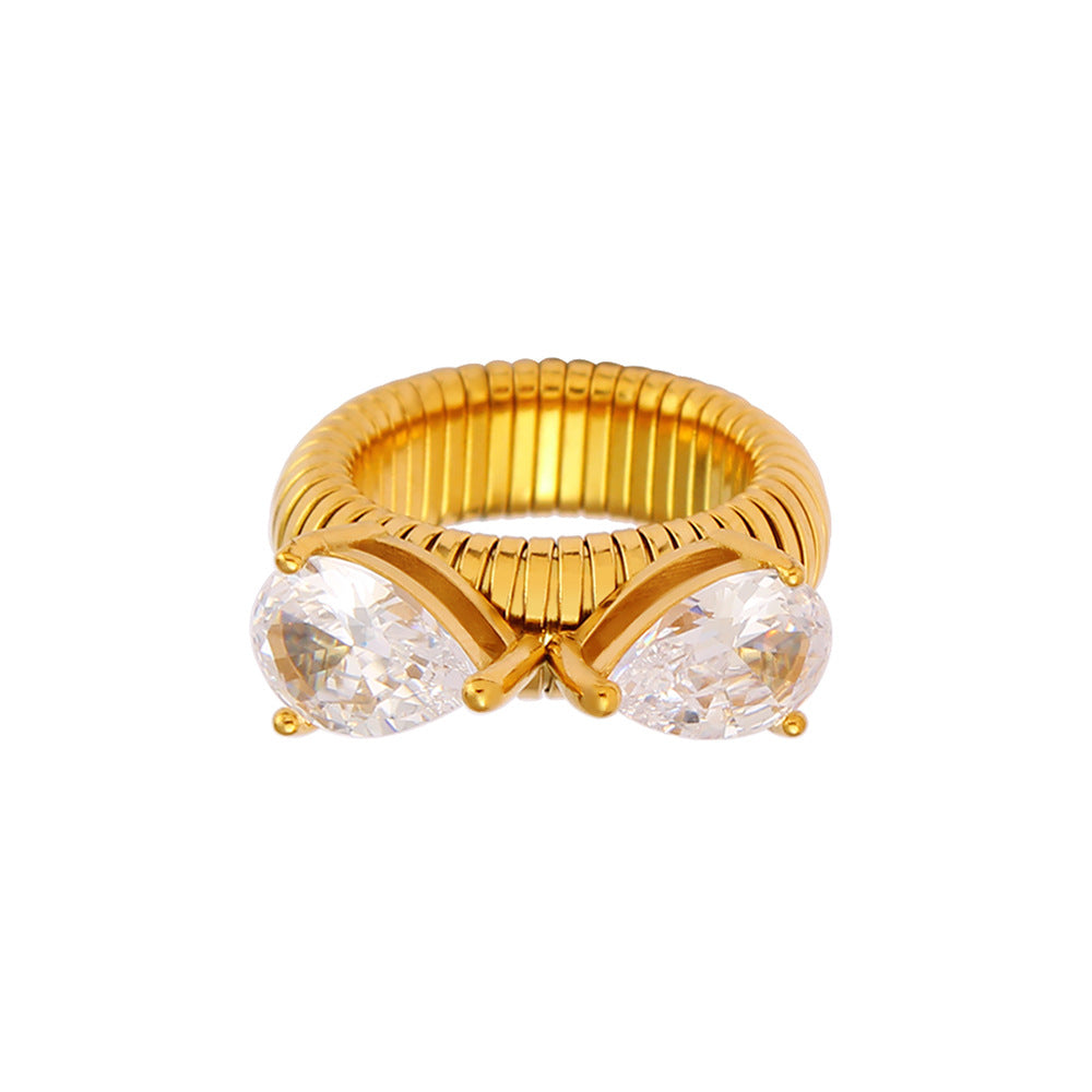 Wholesale Stainless Steel Zircon Circle Rings and Bracelets - Simple Style Fashion Jewelry