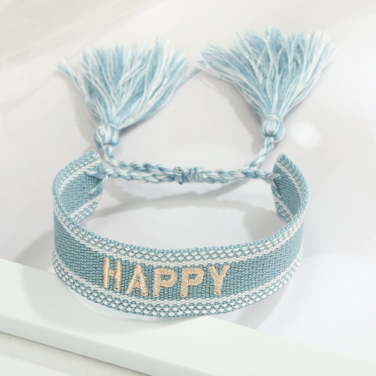 Embroidered Woven Alphabet Tassel Bracelet - Personalized Couple Jewelry