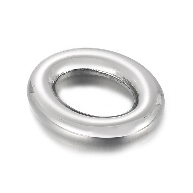 Oval and Round Stainless Steel Hollow Jewelry Accessories for DIY Necklaces, Earrings, Rings, and Pendants