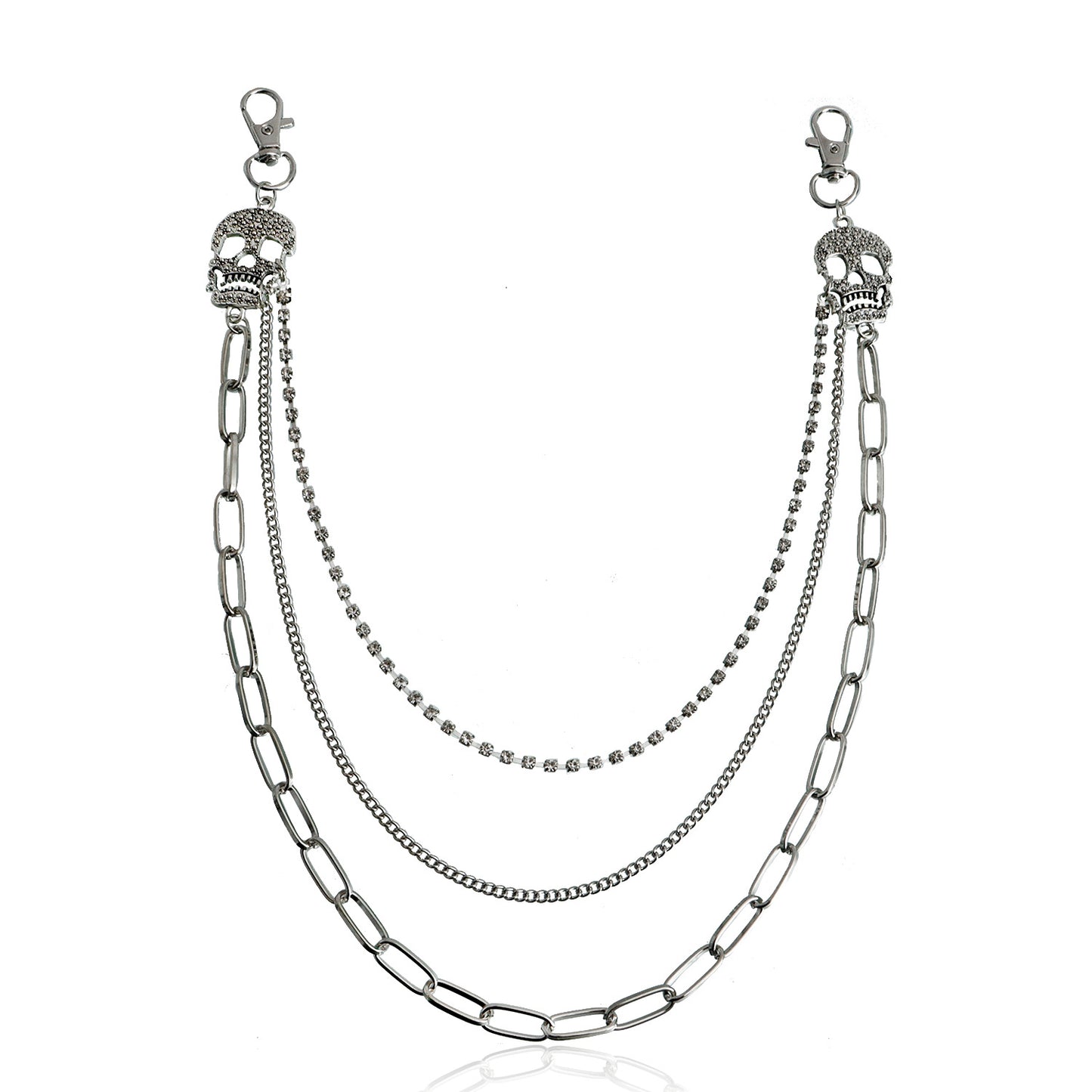 Simple Style Heart Cutout Multi-Layer Metal Chain Belt for Women