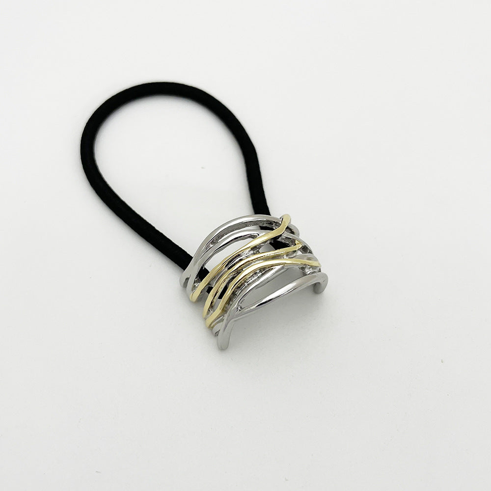 Women's Japanese Style Geometric Color Block Elastic Hair Band