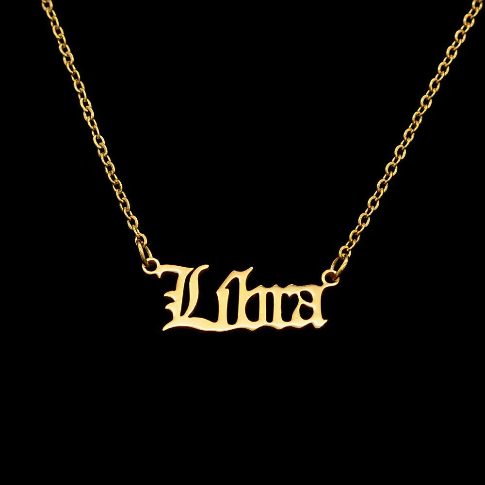 Fashion Zodiac Stainless Steel Pendant Necklace