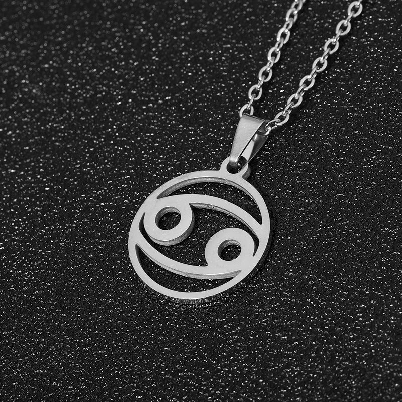 Simple Style Zodiac Stainless Steel Necklace
