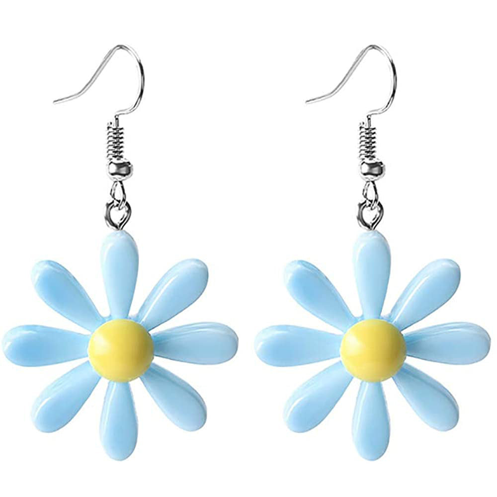 Sweet Daisy Resin Flower Drop Earrings for Women