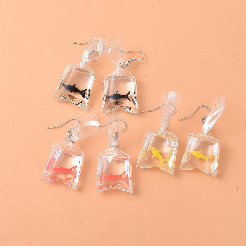 1 Pair Creative Goldfish Resin Women's Drop Earrings