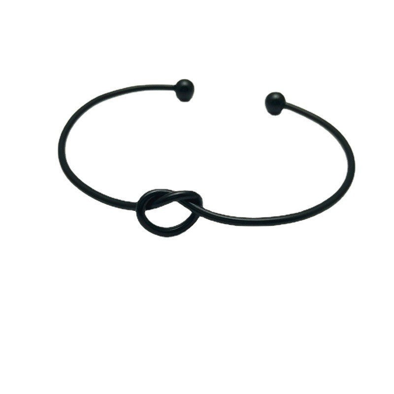 Geometric Metal Plated Rose Gold Open Bangle Bracelet for Women