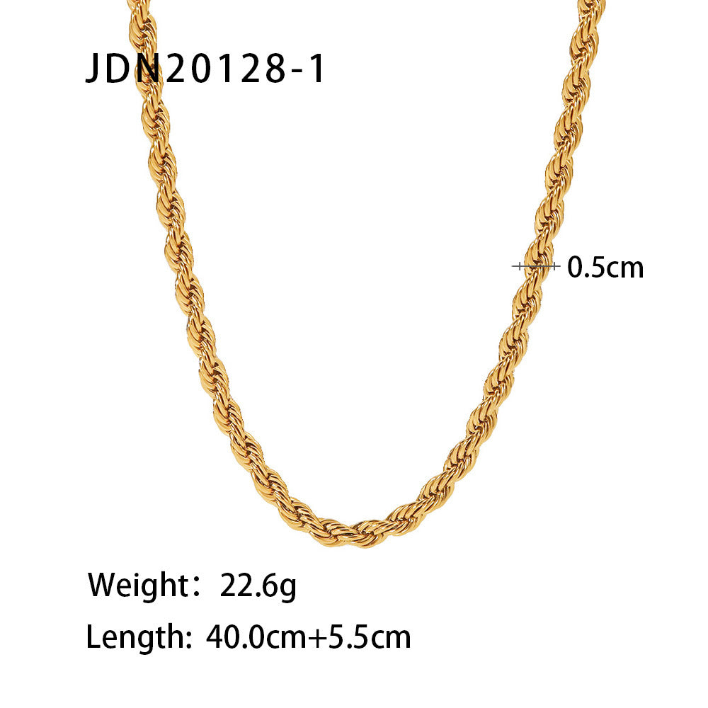18K Gold Plated Stainless Steel Cuban Chain Necklace