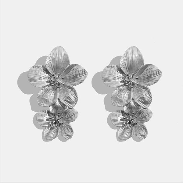 Women's Bohemian Floral Double Layer Drop Earrings NHLN148250