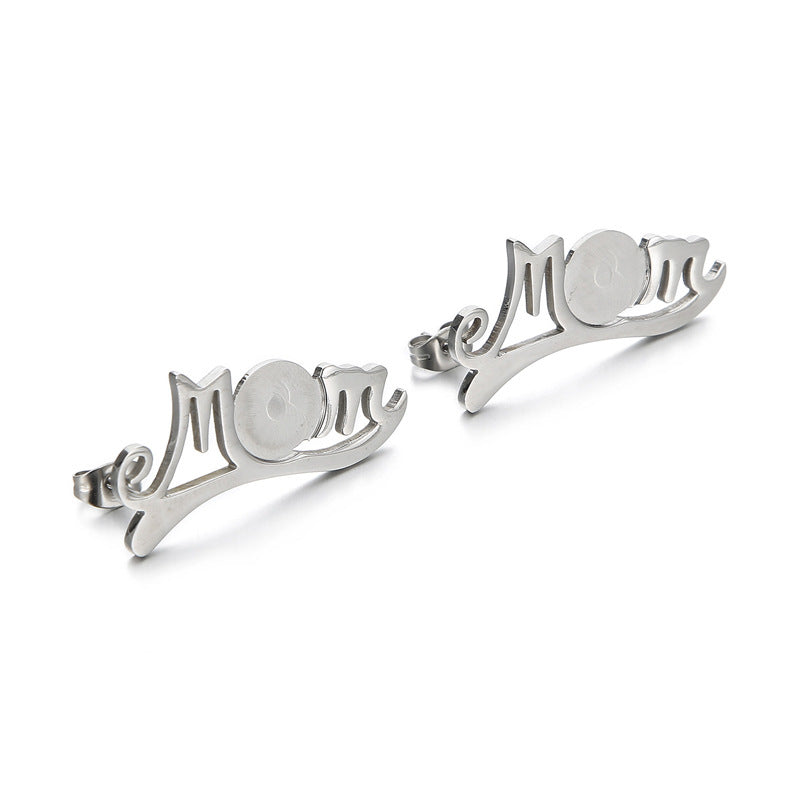"Stainless Steel Letter Drop Earrings - Creative Jewelry for Women"