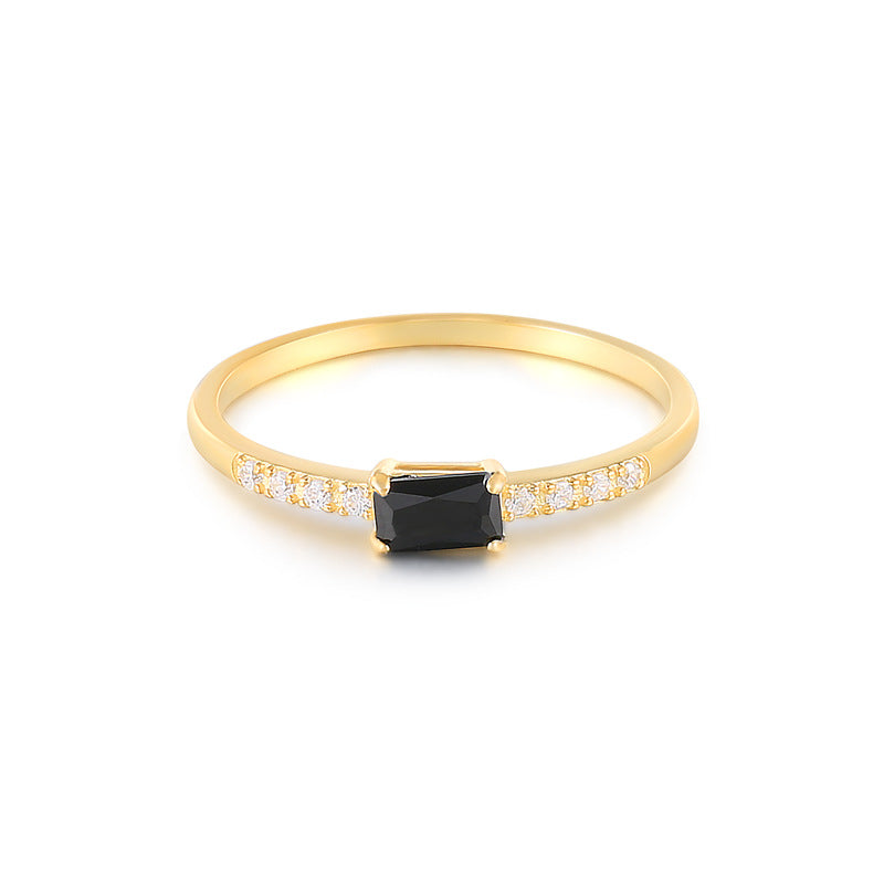 Fashion Round Sterling Silver Zircon Stacking Ring for Women