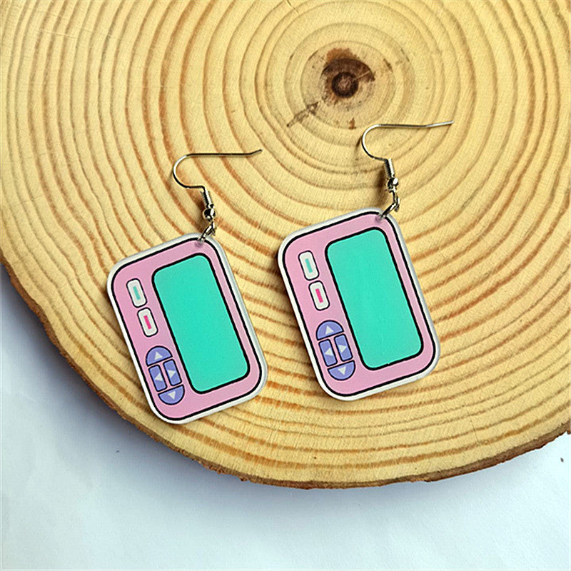 Retro Arcade Acrylic Drop Earrings for Women