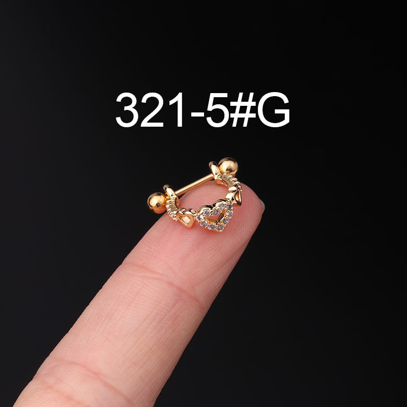 Fashion Geometric Stainless Steel Barbell Stud Earrings
