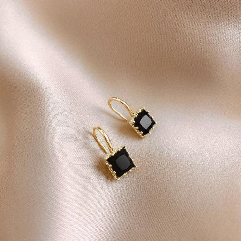 1 Pair Minimalist Square Zircon Alloy Women's Earrings