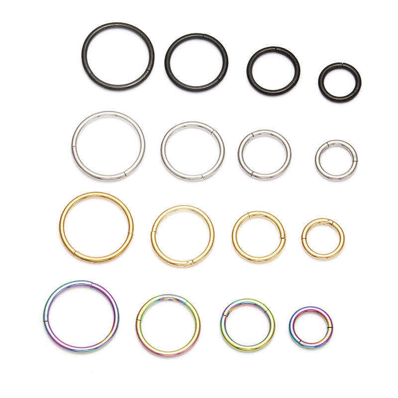 Simple Style 316L Stainless Steel Seamless Nose Hoop Ring