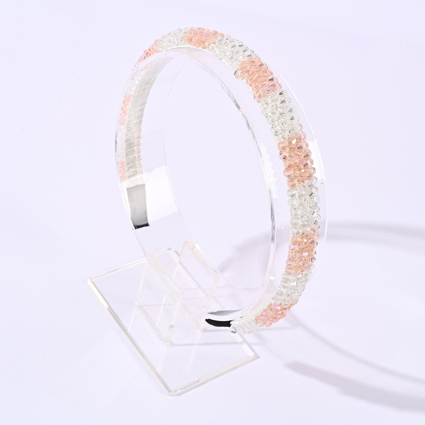Retro Baroque Crystal Hair Band with Mixed Colors and Stripes