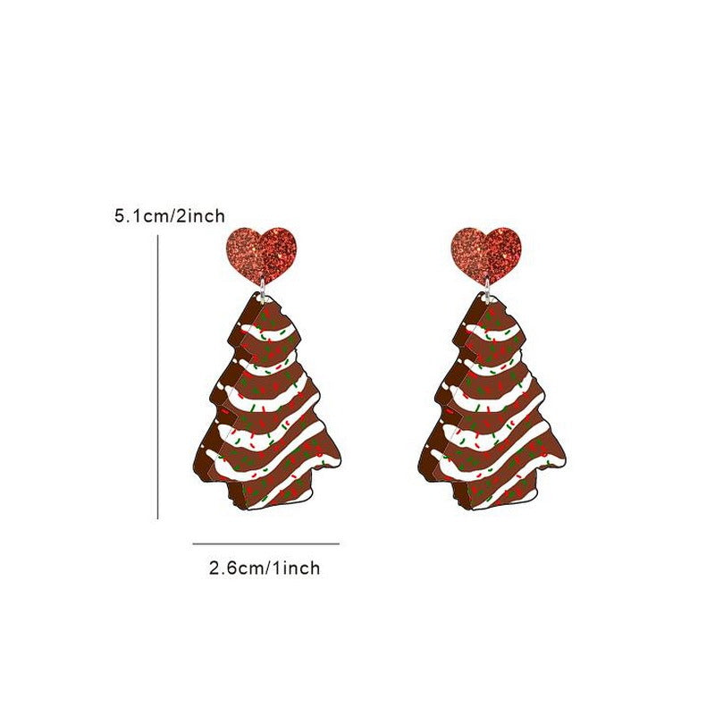 1 Pair Cute Dinosaur & Christmas Themed Acrylic Drop Earrings