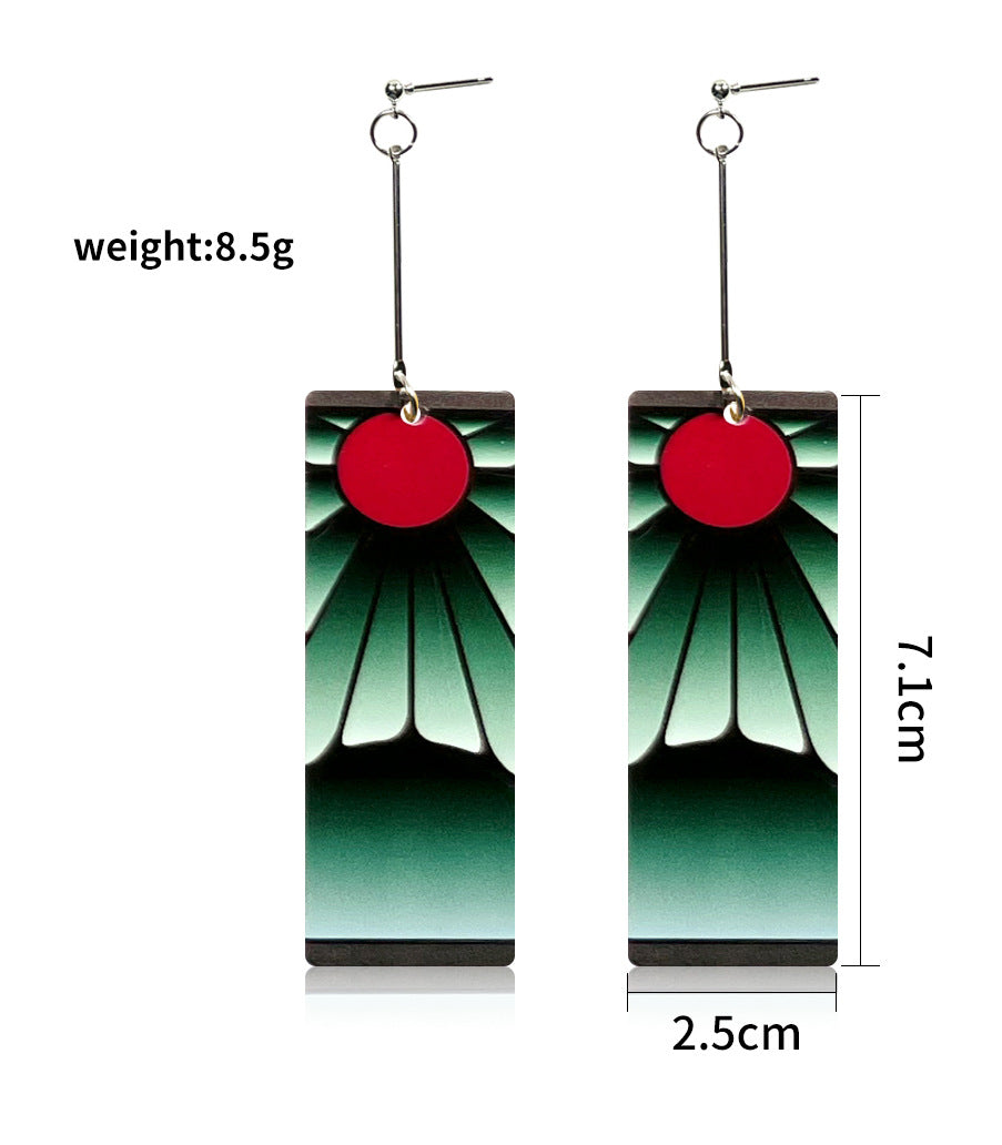 1 Pair Acrylic Rectangle Drop Earrings Inspired by Anime Characters