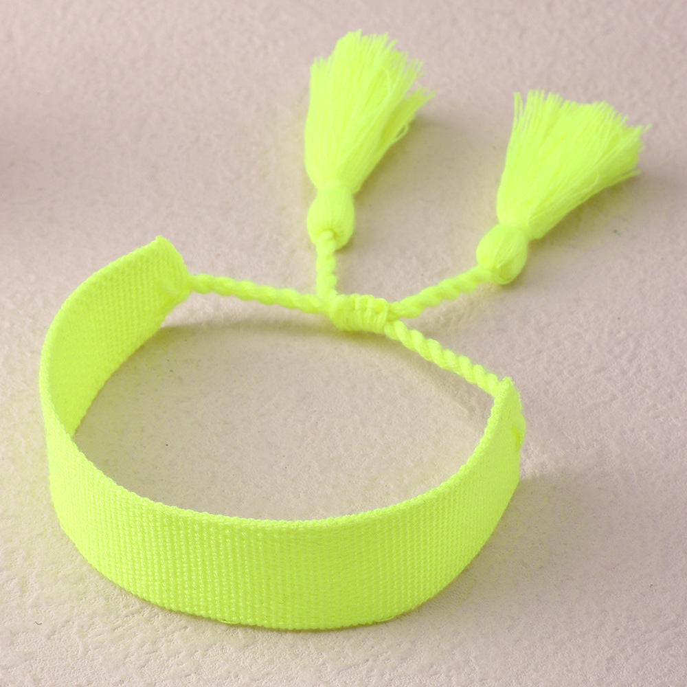 Ethnic Handmade Embroidery Tassel Braided Friendship Bracelet