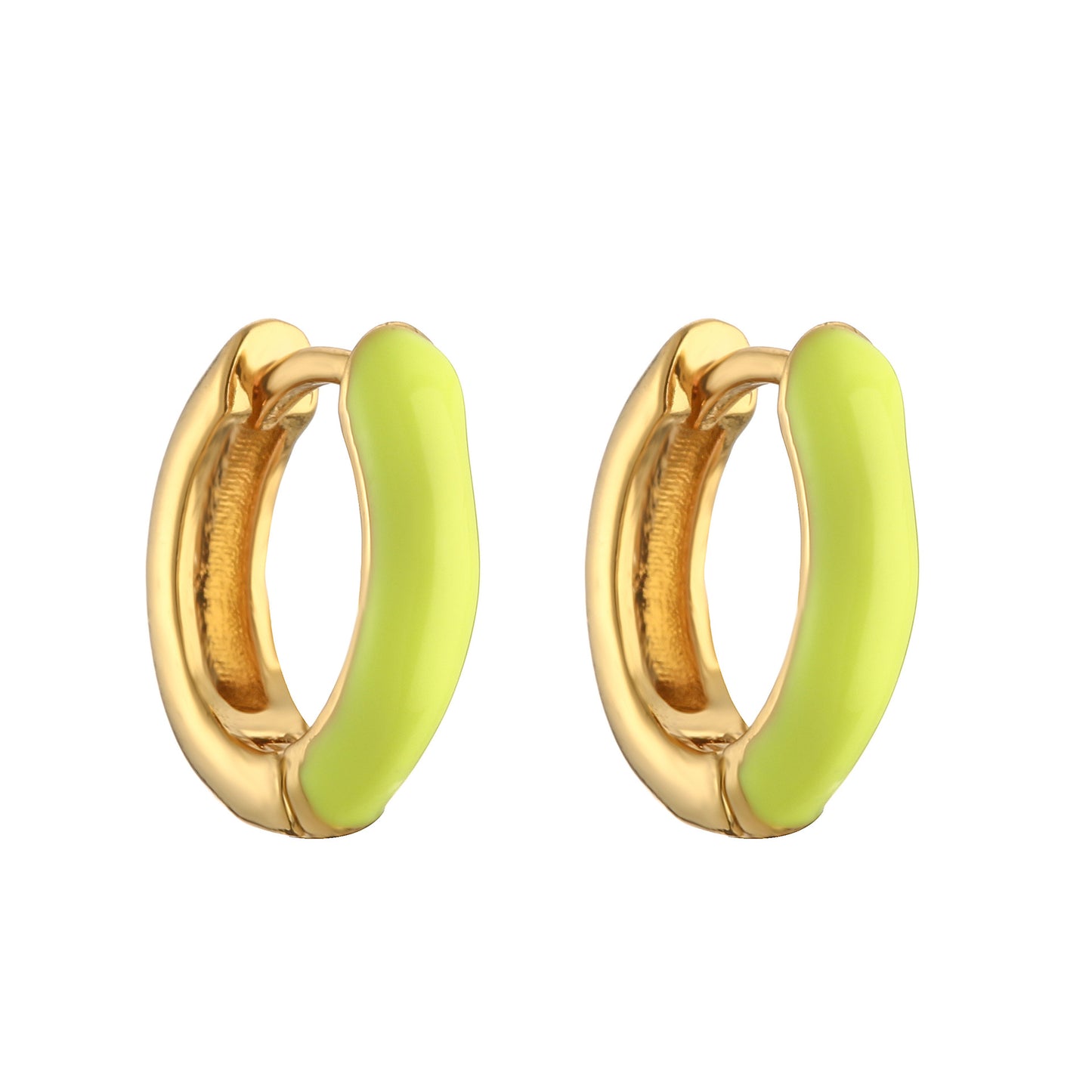 Candy Color Enamel Hoop Earrings for Women