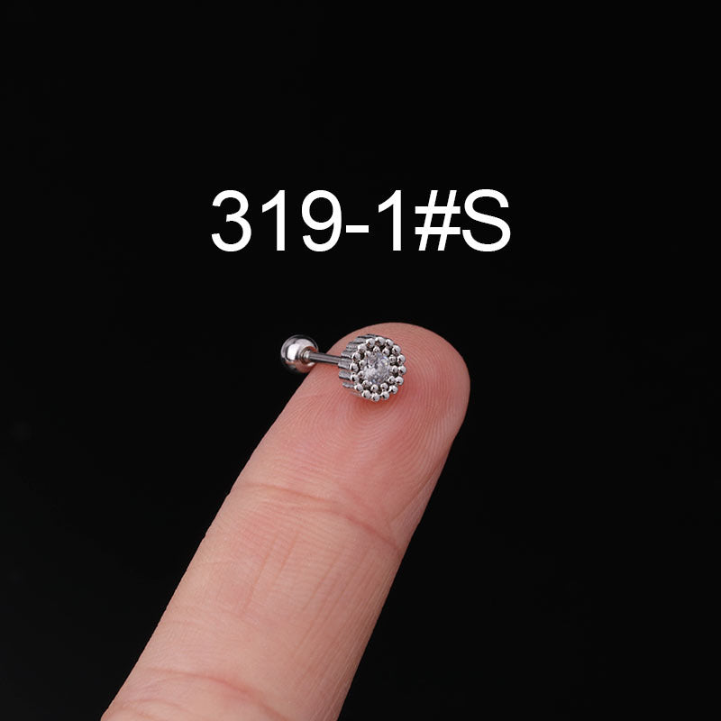 Fashion Zircon Copper and Stainless Steel Ear Studs